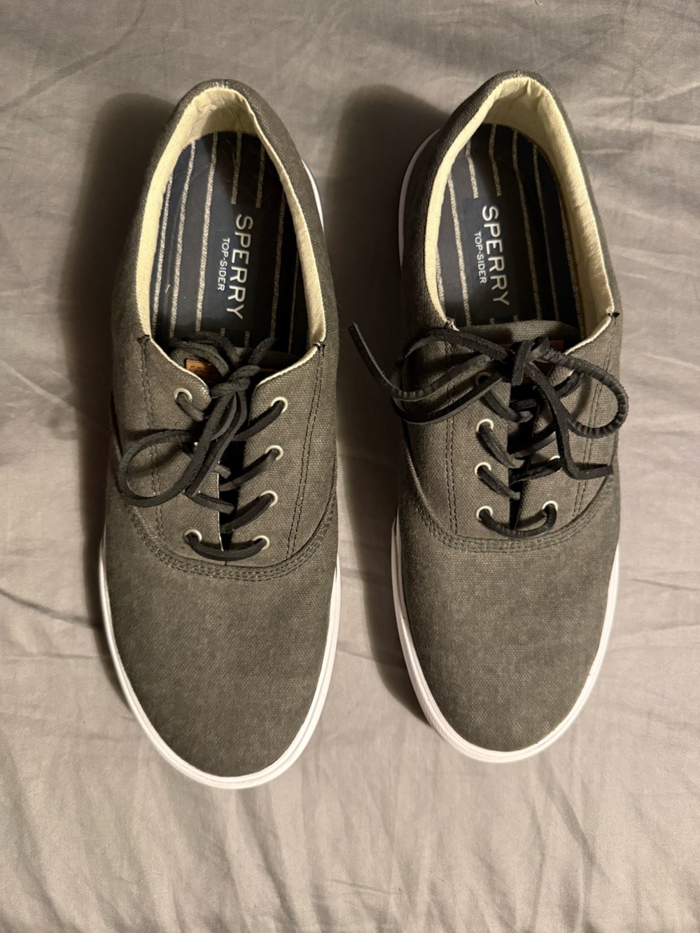 Sperry Men's Charcoal Canvas Lace-Up Sneakers